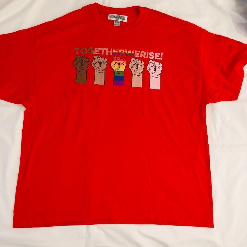 Brand New Together We Rise T-Shirt Size M Gildan Ultra Cotton‎ No Tag For Men
